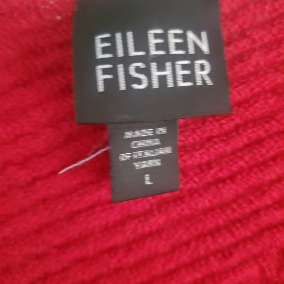 Eileen Fisher ribbed vneck long sleeve 100% wool sweater, size large - Picture 6 of 7
